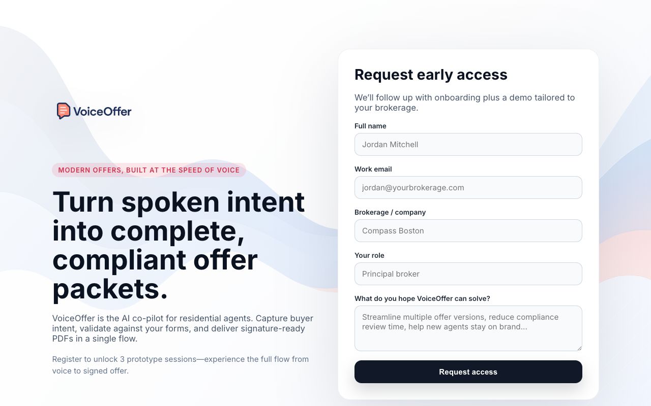 Preview of voiceoffer.ai